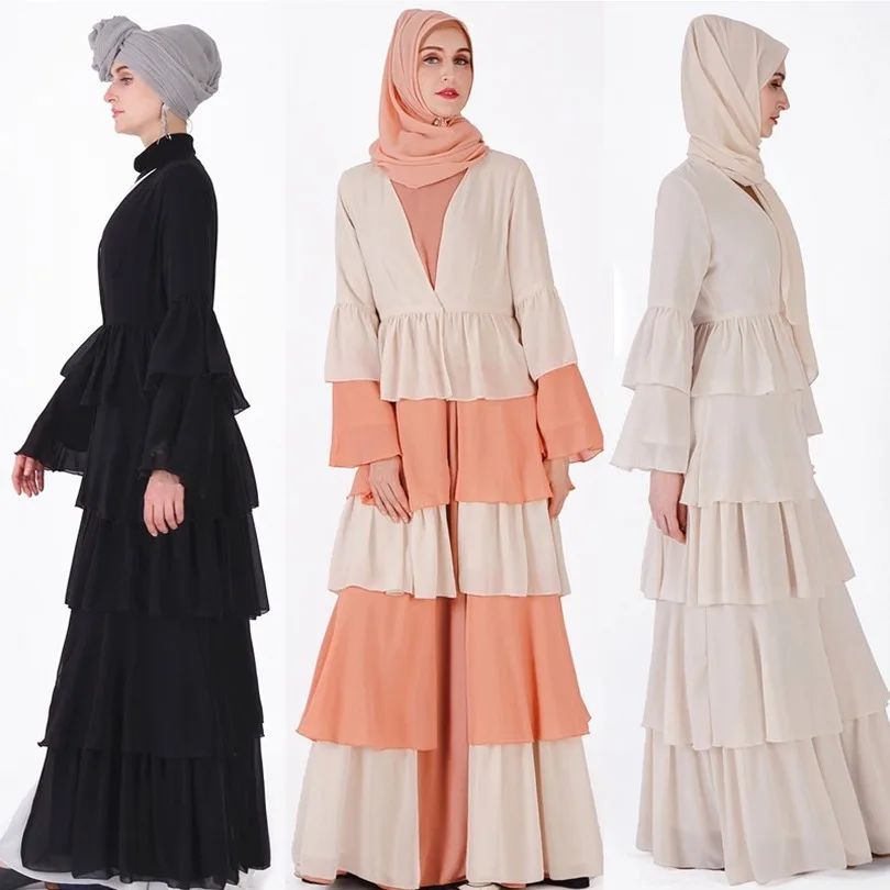 Abaya Dubai Kaftan Hijab Muslim Dress Malaysia Chiffon Cardigan Jilbab Caftan Ramadan Abayas For Women Turkish Islamic Clothing