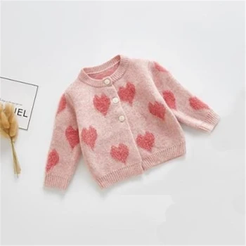 

2020 Infant Baby Girl Coat Long Sleeve Jacket Button Girls Clothes Knit Party Warm Outfit Baby Costume Casual Girls Coats 0-24M