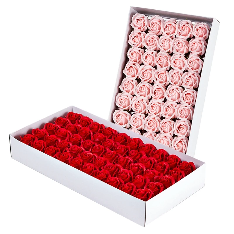 

100Pcs Floral Scented Bath Soap Rose Flower Petals Plant Essential Oil Rose Soap Set Bath Soap Shaped Petals Wedding Party Gift