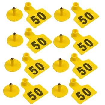 

100 Pcs Livestock Supplies Label Goat Wear Resistant Identification Anti Lost With Numbers Pigs Cow Marking Ear Tags Farm Animal