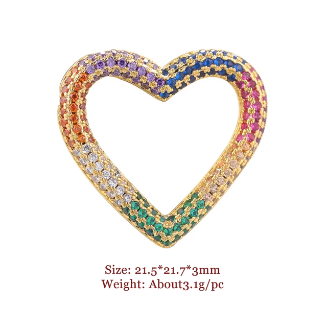 High Quality Pave Micro- Zircon Closed Circle Clasps DIY Jewelry Making Supplies Necklace Pendants Accessories Rainbow