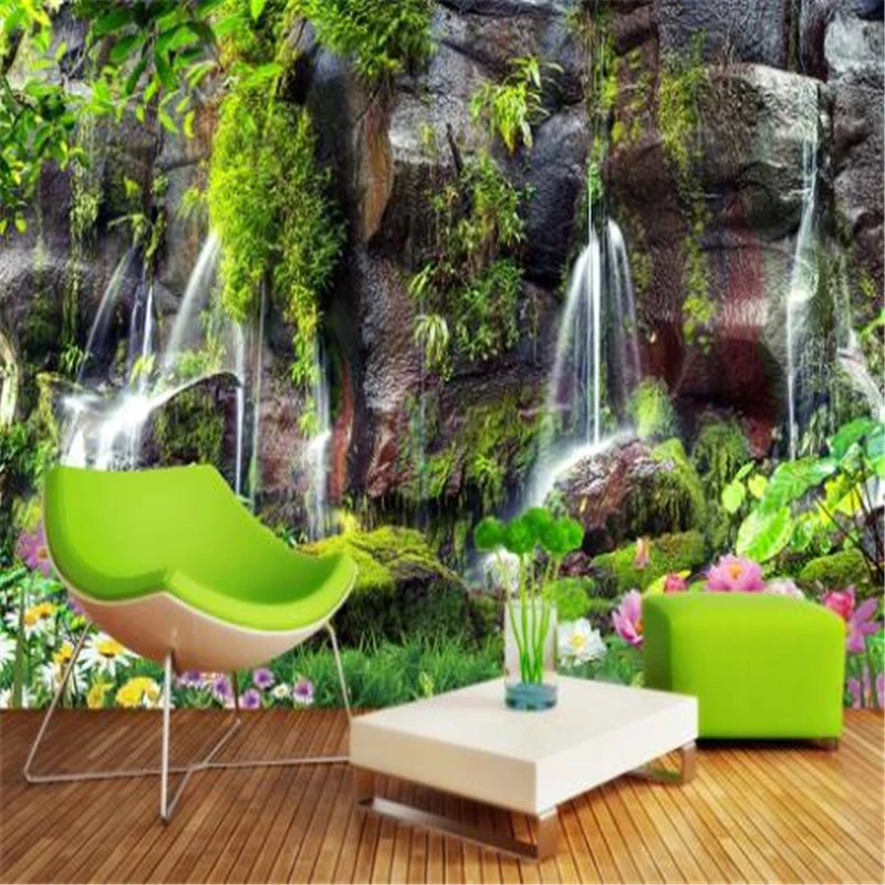 

Customized HD Printing 3d Silk Wallpaper Modern Beautiful Waterfall Sceneryindoor Living Room Bedroom Decoration Wall Paper