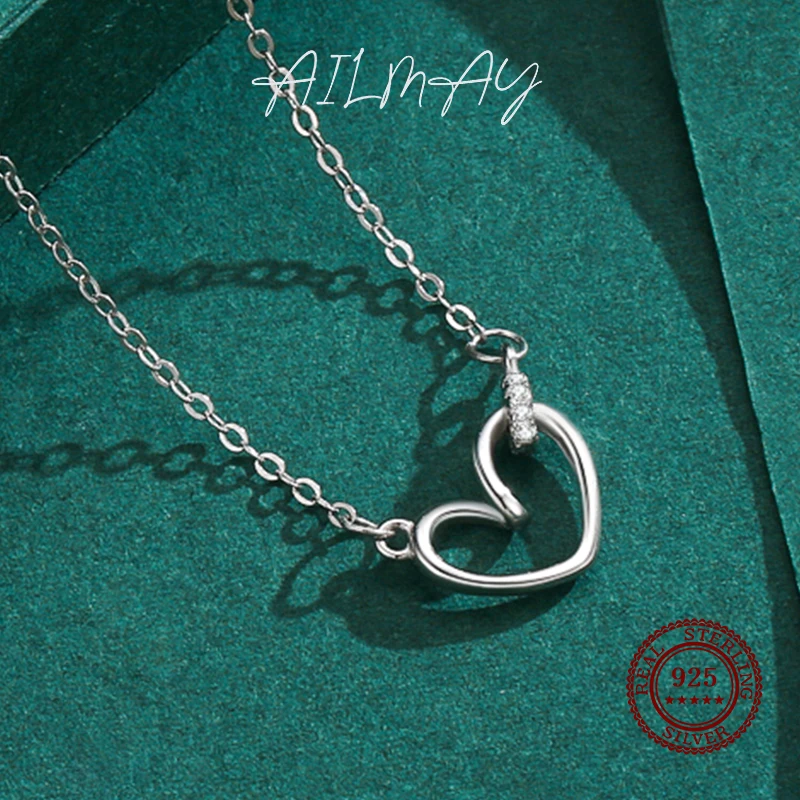 Ailmay Top Quality 925 Sterling Silver Korean Simple Charm