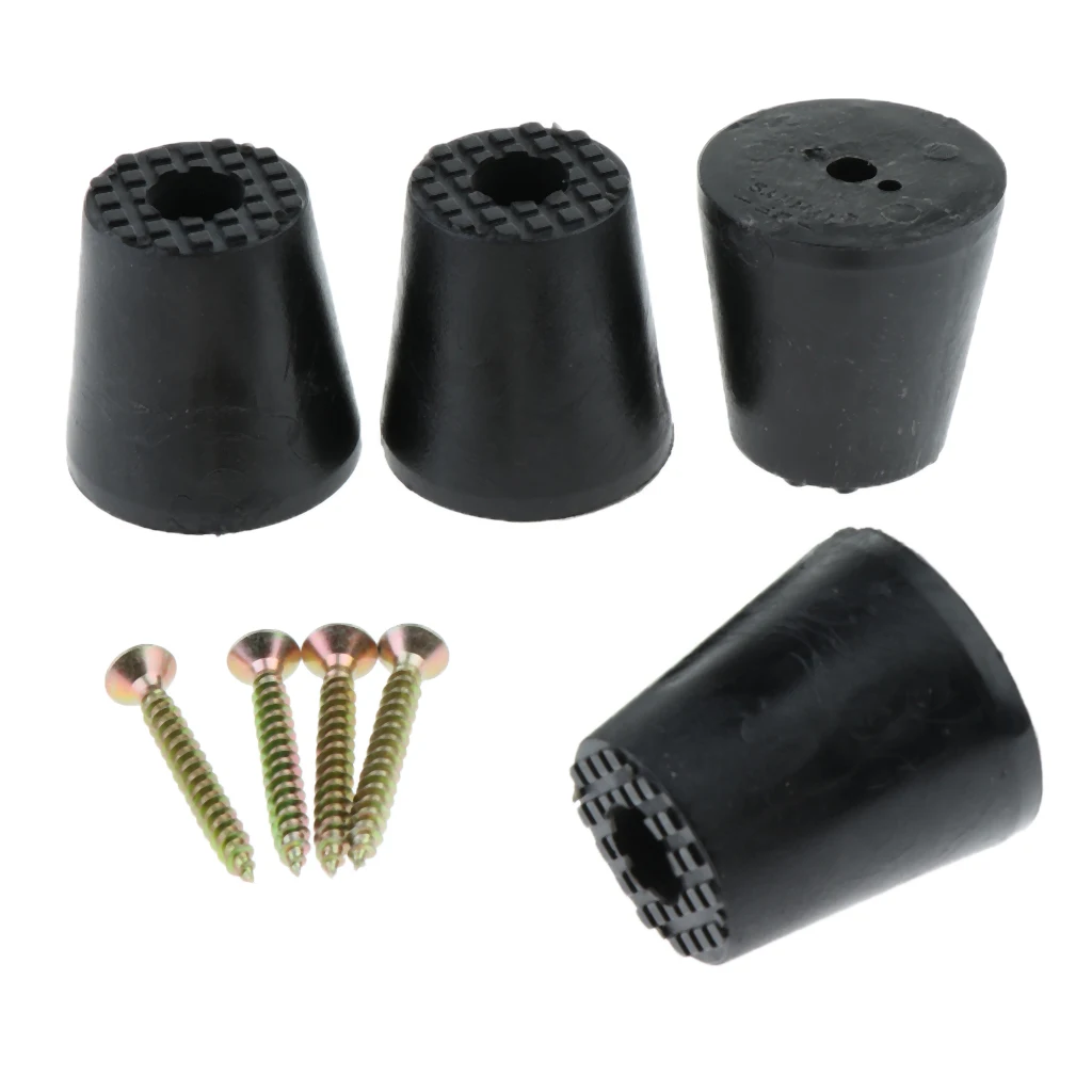 4pcs Wooden Furniture Rubber Feet Table Chair Leg Riser Floor Protector