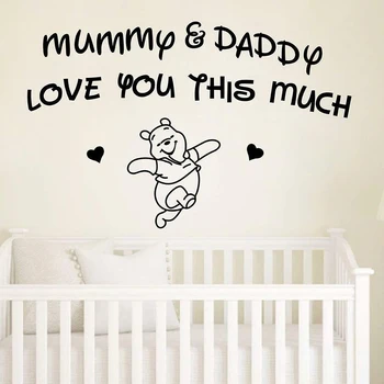 

Winnie the Pooh Wall Stickers Home Decal for Kids Bedroom Baby Room Quotes Removable Vinyl Window Decor Lettering Art Mural M658