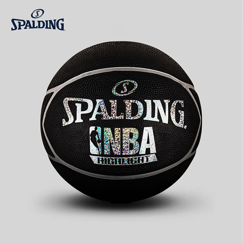 SPALDING NBA серебро Выделите Баскетбол Официальный Размер и вес 7# резиновый материал открытый мужской матч мяч 83-497Y