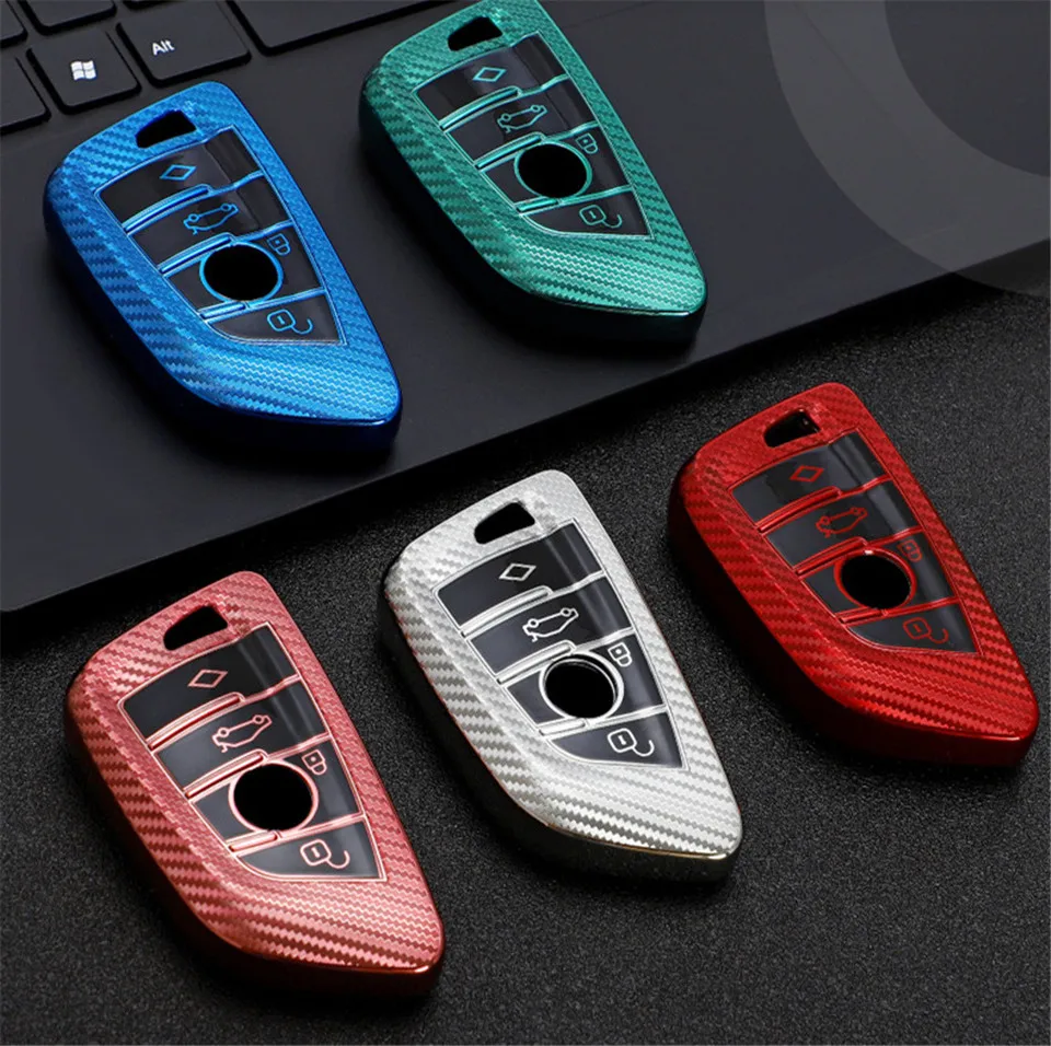 Tpu Carbon Fiber Car Key Fob Cover Case Bag Skin Shell Holder For Bmw X5 F15 X6 F16 G30 7 Series G11 X1 F48 F39 Smart Key - - Racext™️ - - Racext 17