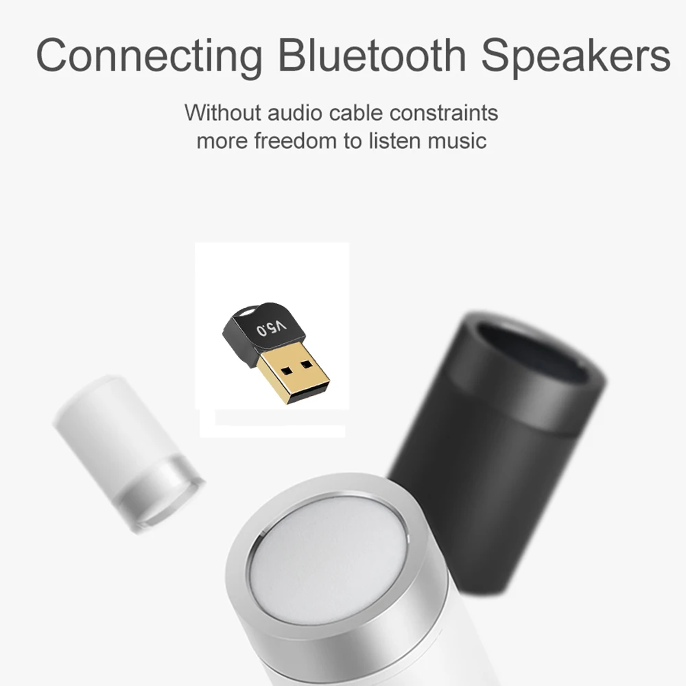 Kebidumei USB Bluetooth адаптер Bluetooth 5,0 ключ Музыкальный звуковой приемник адаптер до 20 м беспроводной диапазон для Windows компьютера