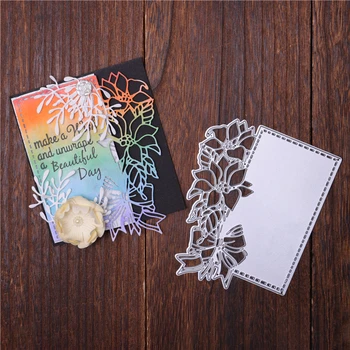 

YaMinSanNiO Flower Frame Border Metal Cutting Dies for Scrapbooking Photo Card Making Embossing Stencil Diecuts Home Decor Craft