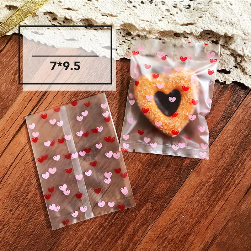 100 Pezzi Trasparente Smerigliato Rosa Rosso Amore A Forma Di Cuore Torrone Candy Packaging Bag Wedding Party Decor Creativo Snack Food Pack