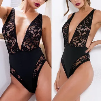 

Seductive Perspective Bodysuit Women Sexy Lingerie Mesh Sheer Romper Jumpsuit Bodysuit Nightwear Top Clothes