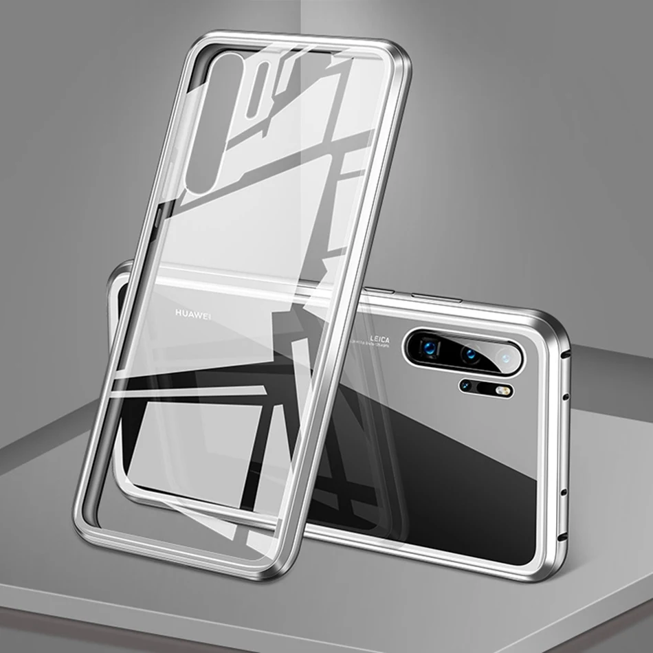 Silver Для huawei Honor 8X10 20i чехол двухсторонний закаленное стекло чехол для Honor 9X20 Pro Магнитный адсорбционный металлический чехол для телефона - Цвет: Silver