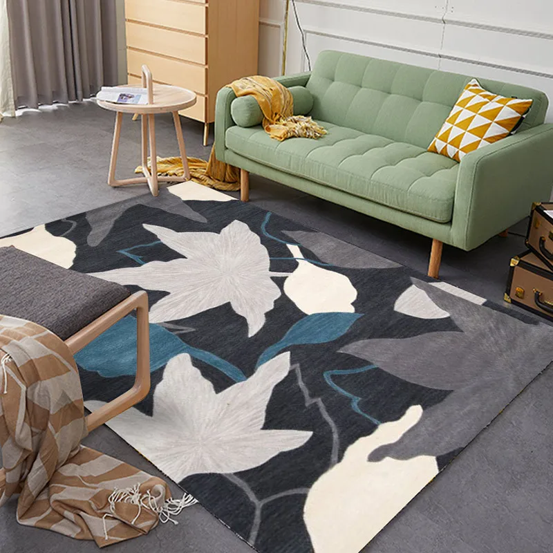 Soft Rug Indoor Modern Shag Area Mat Silky Rugs Bedroom Floor Mat Baby Nursery Rug Children Carpet Gray 120x160CM Gray