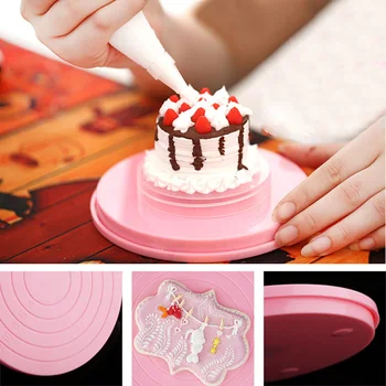 

Multifunction Cake Turntable Diameter 12cm Rotating Plate Anti-skid Round Cake Stand Cookies Decorating Rotary Table DIY Tools