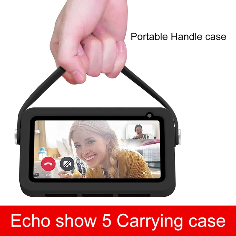 Custodia Protettiva Per Echo Show 5 1A/2A Maniglia Custodia In Silicone Per Alexa Echo Show 5 Custodia Antiurto Antipolvere Per Altoparlante Intellige