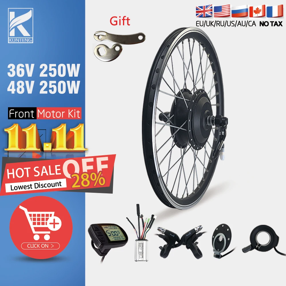 Комплект для переоборудования электрического велосипеда 36V48V 250W Ebike переднее
