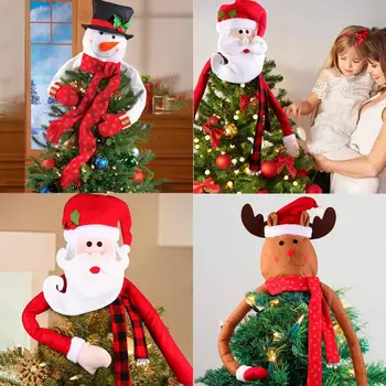 

QIFU Santa Claus Snowman Christmas Tree Topper Merry Christmas Decorations for Home Elk Xmas Gifts Natal 2019 New Year 2020