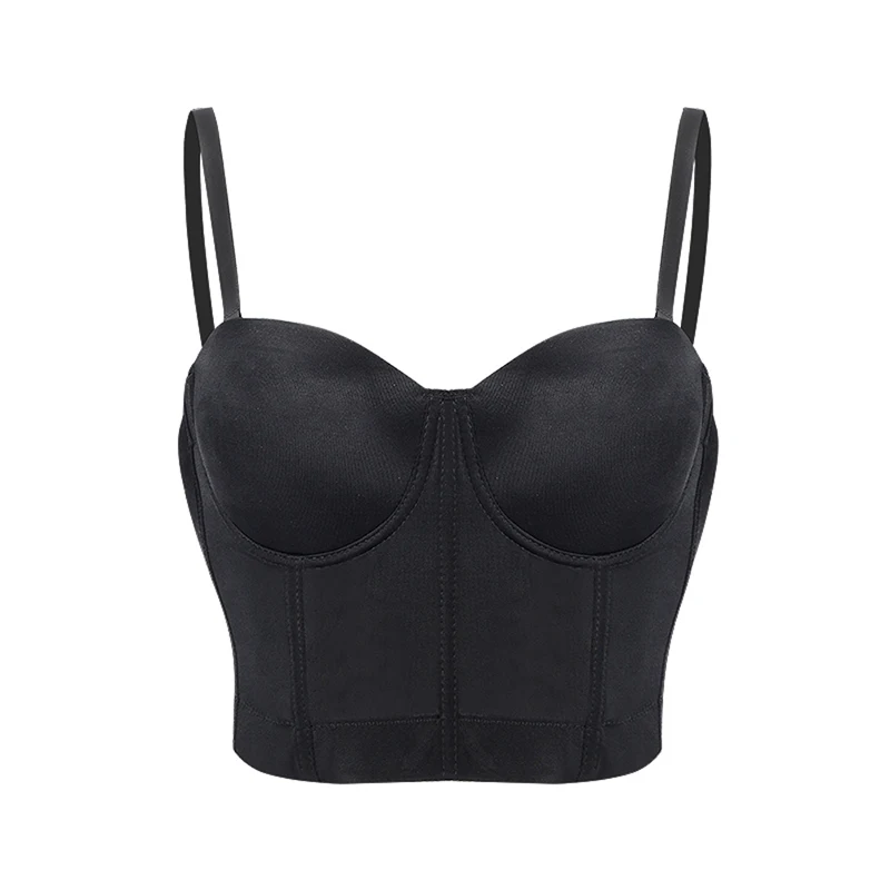 color 5 Rhinestone Bra Top Women's Colorful Gothic Punk Push Up Bra Clubwear Party Bustier Crop Corset Top Sexy lingerie - Цвет: color 5