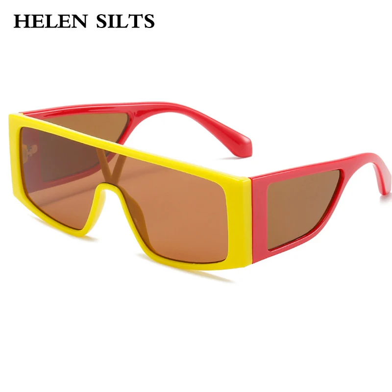 

Солнцезащитные очки унисекс, цельные, большого размера, 2021, квадратные, в стиле панк, винтажные затемненные, большие оправы, UV400, H248