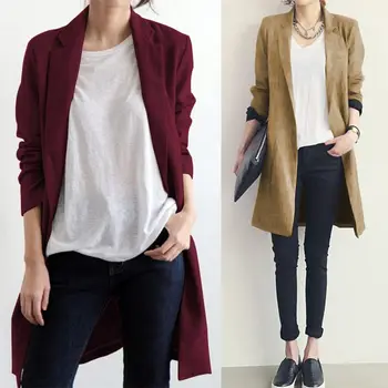 

Elegant Lady Coats Women's Coat 2020 ZANZEA Spring Casual Lapel Cardigan Outwear Female Buttons Solid Blusas Plus Size Jackets