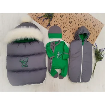 

Комплект для новорожденного "Мишутка" 4х предметный ЗИМА Комплекты на выписку и для прогулок 0-6 мес