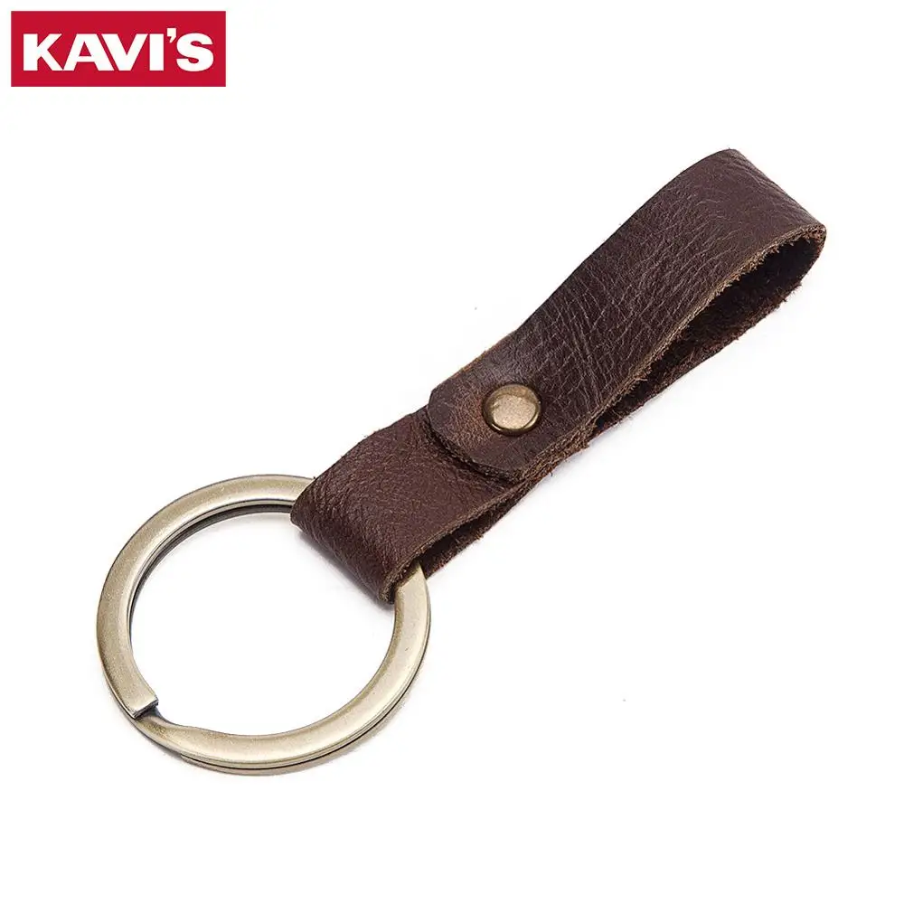 

KAVIS Key Cover 100% Genuine Leather Keychain men Gift Key Chain