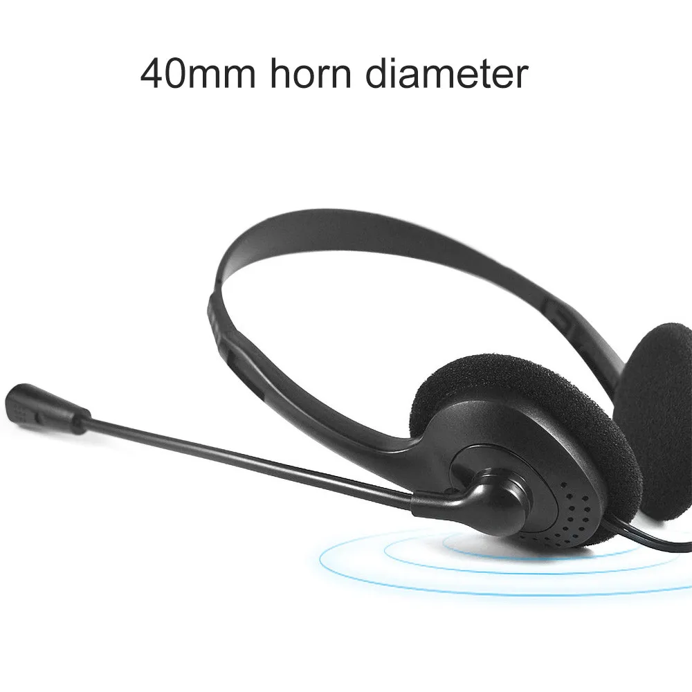 3.5mm Wired Gaming Earphone Headphone With Microphone 3.5mm Plug MIC VOIP Headset Skype for PC Computer Laptop 2