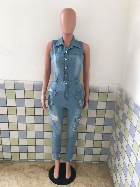 Slim Casual Jean Jumpsuit – Essish