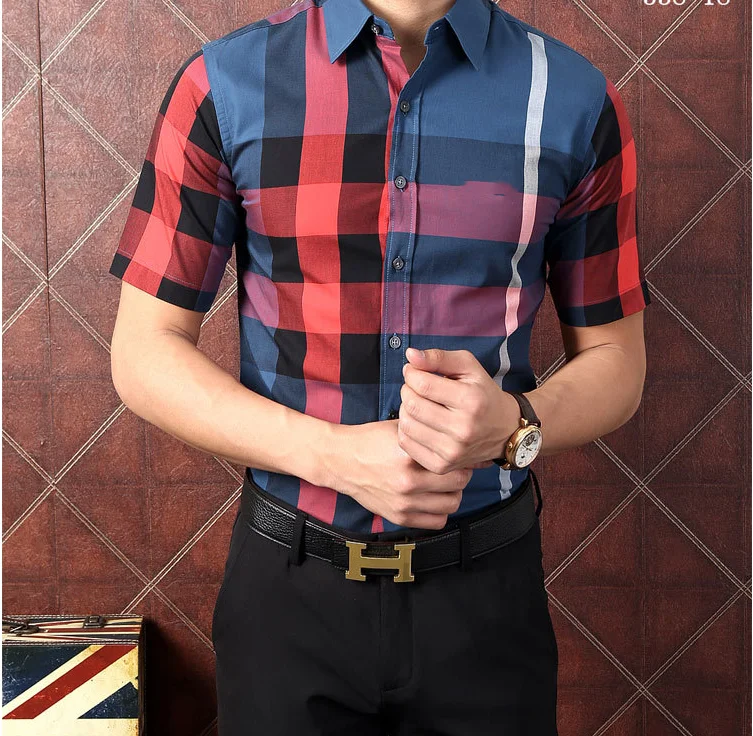 Men's business casual short sleeve shirt in summer