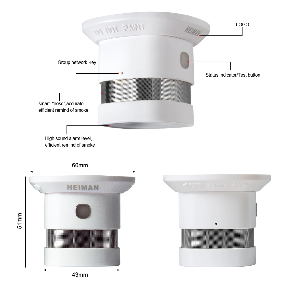 HEIMAN HA1.2 Zigbee пожарная сигнализация Беспроводная охранная домашняя система умный Wifi шлюз и датчик дыма хост DIY комплект