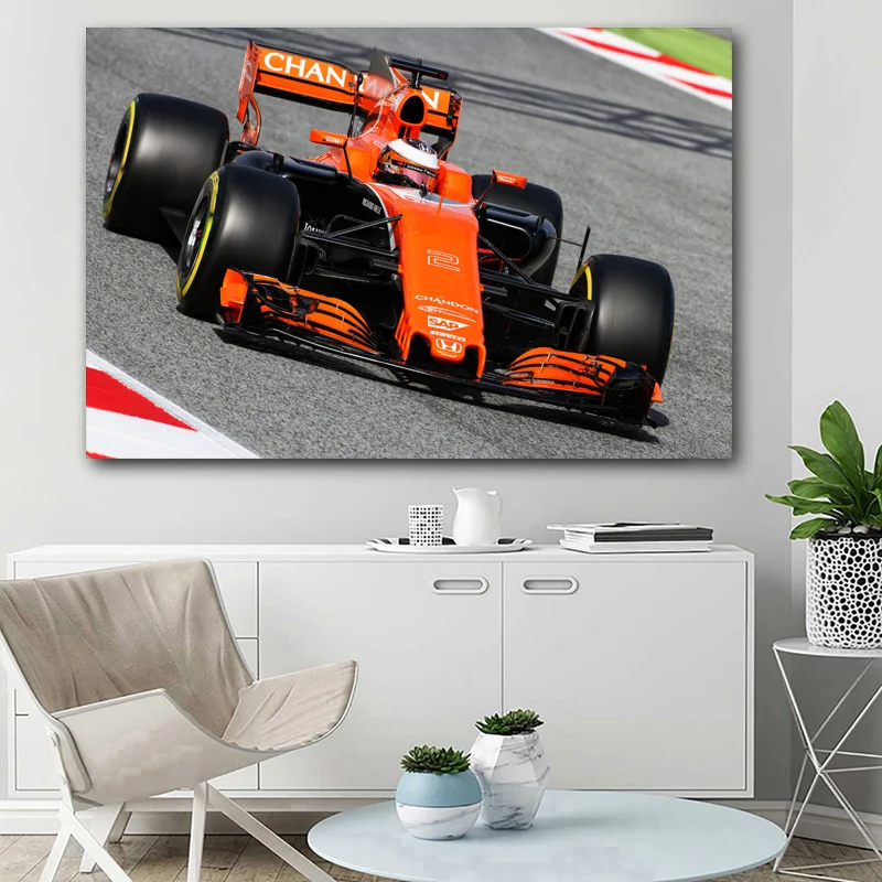 Картины на холсте Formula One F1 гонки, гоночный автомобиль для спортивного автомобиля спортивный автомобиль настенные художественные плакаты и принты для декора гостиной