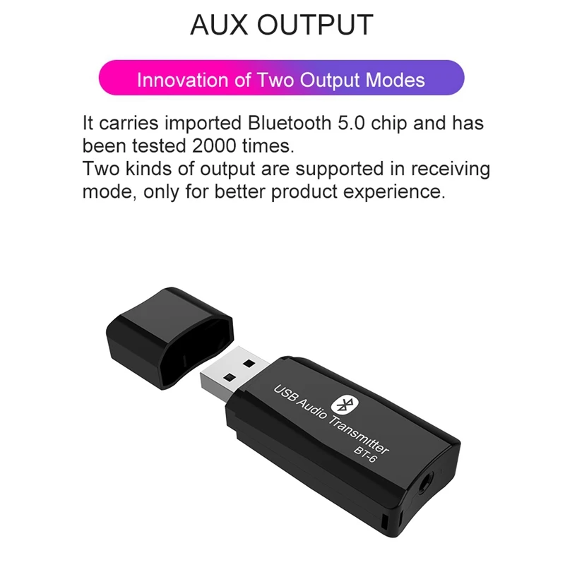 AMS-USB Bluetooth 5,0 приемник 3,5 мм разъем HIFI стерео аудио адаптер для ТВ ПК колонки