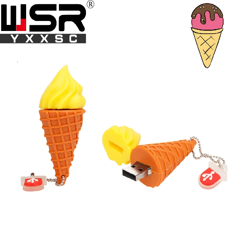 Ice cream model usb2.0 pen drive 32gb 64gb 128gb cute  McDonald's Chocolate Cone usb flash drive 4gb   8gb  16gb high speed gift