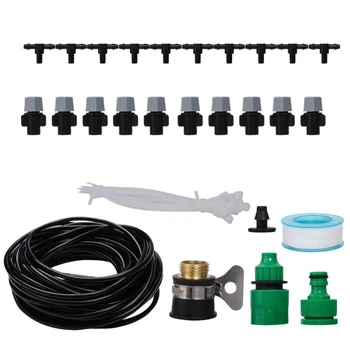 

DIY Micro-Water Irrigation System Garden Greenhouse Plant Auto Watering 4/7mm Hose Set Kit for Garden Greenhouse Flower Bed Pati