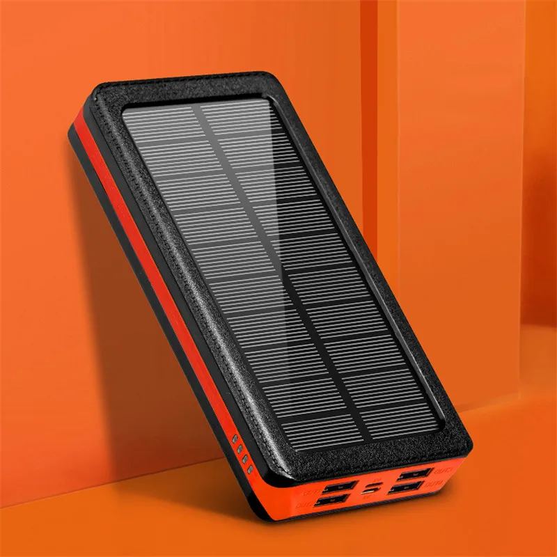 powerbank for phone 2021 80000mAh Solar Powerbank Phone Fast Charger Portable with LED Light 4 USB Ports External Battery for Xiaomi Iphone Samsung best portable phone charger