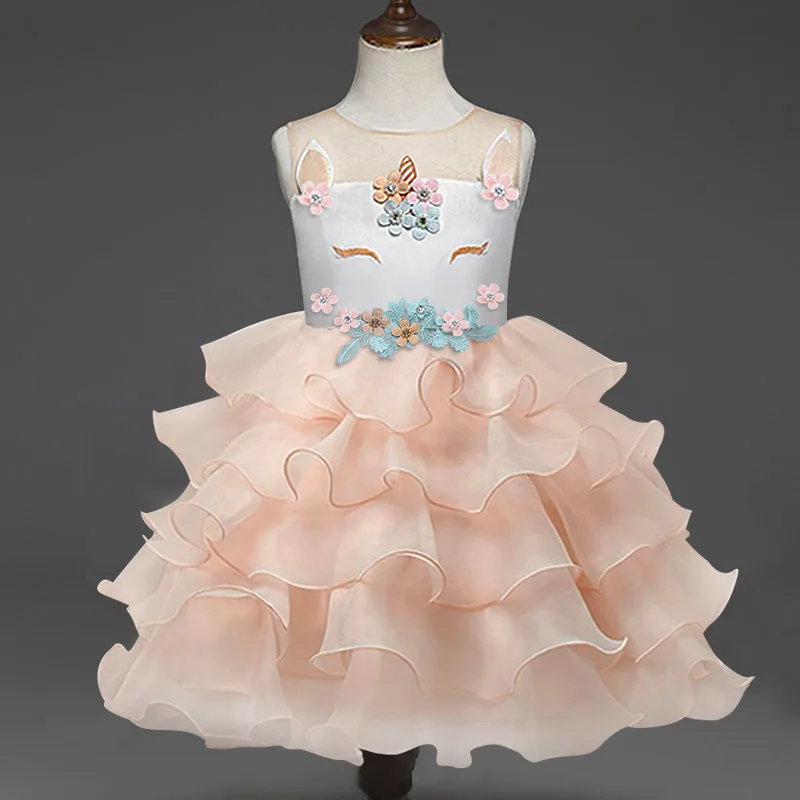 

INS Hot Selling Childrenswear Girls Unicorn Dress Gauze Princess Dress Tutu Dress Multi-Color Choice