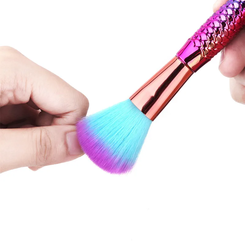 

Mermaid Handle Dust Cleaner Nail Art Acrylic UV Gel Powder Removal Cleaning Soft Brush Colorful Tools Manicure Make Up