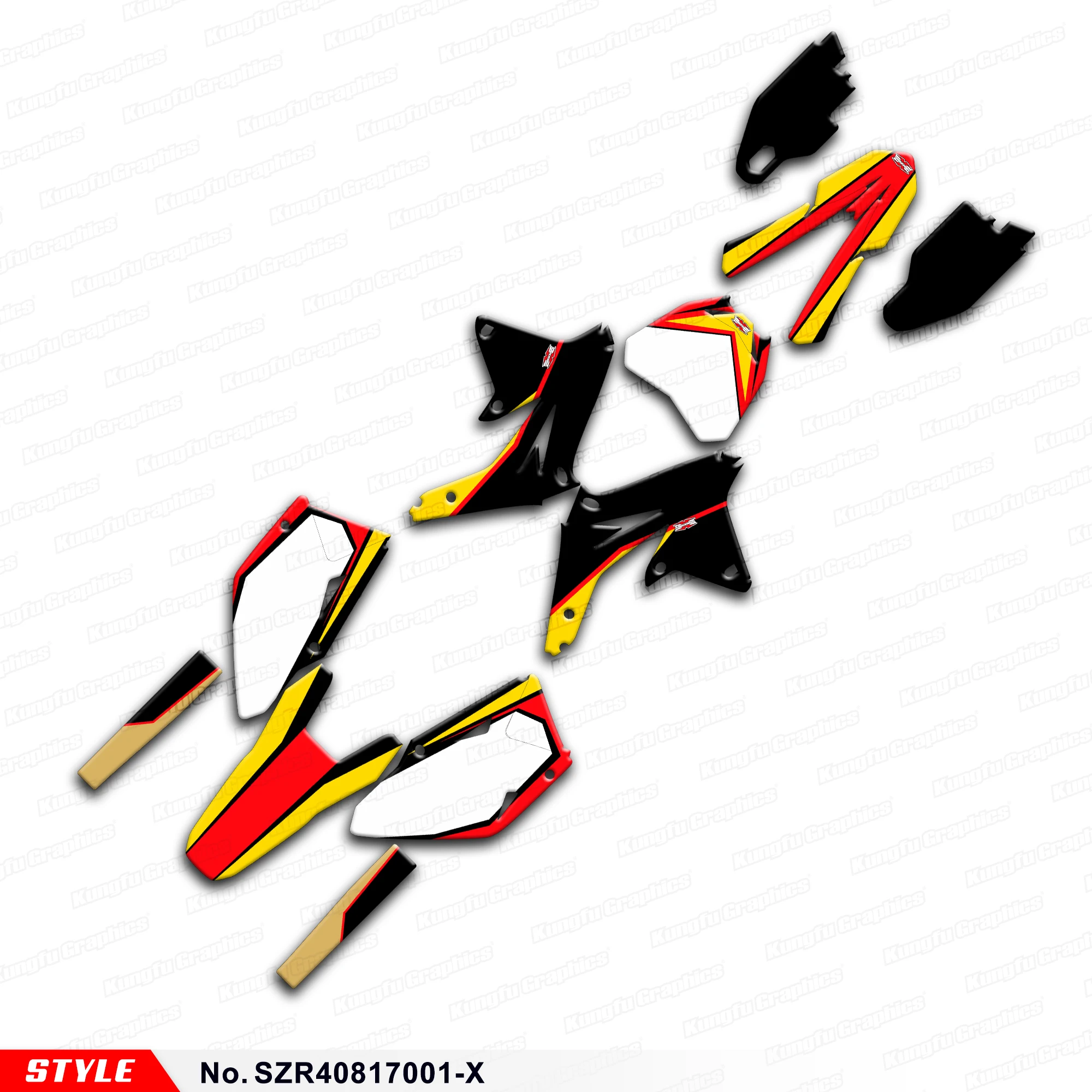 

Aftermarket графика мотоцикла для RMZ 450 2008 2009 2010 2011 2012 2013 2014 2015 2016 2017, Стиль No. SZR40817001-X