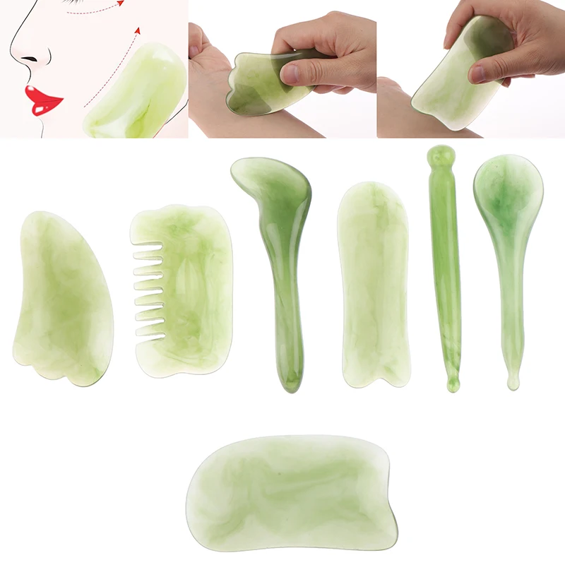 1Pc Natural Resin Guasha Board Scraching Facial Eyes Scraping SPA Massage Tool Health Care Beauty Acupoints Plate Massager