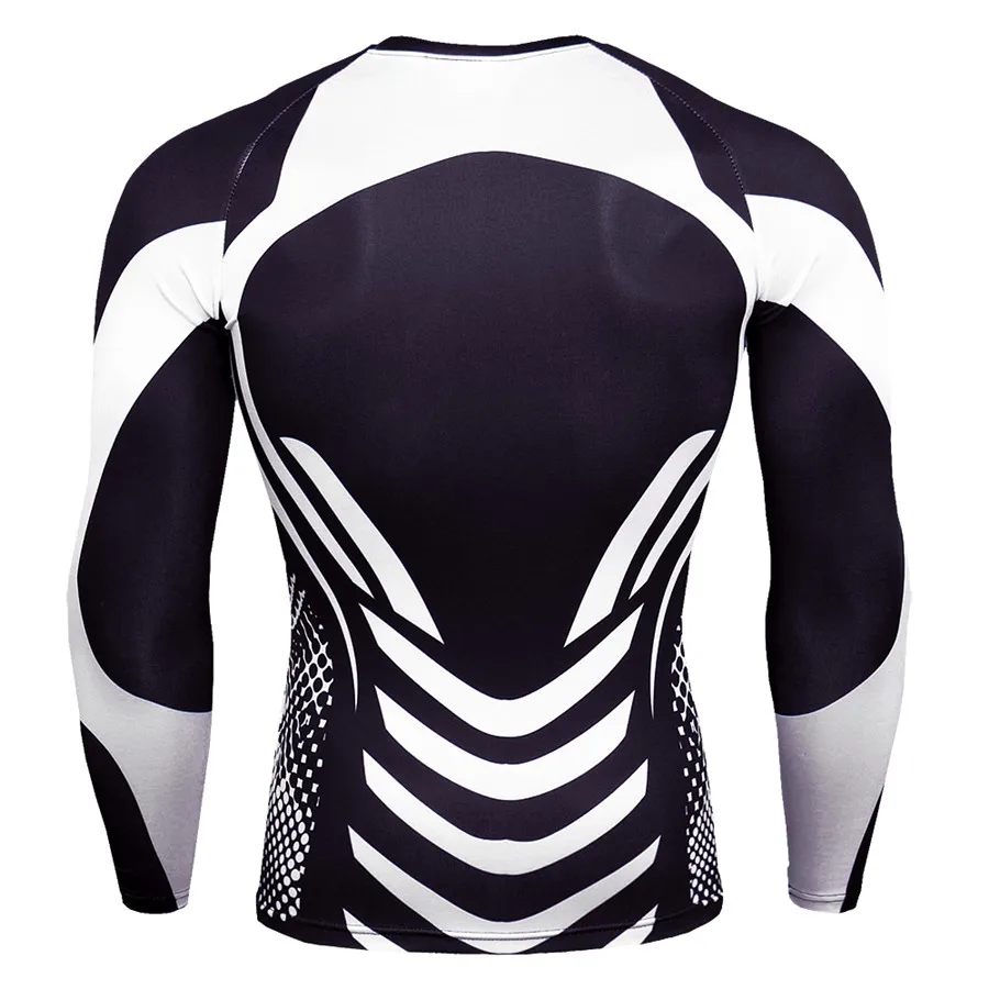 3D печатная Мужская компрессионная футболка рубашка для пробежек длинная плотная Рашгард Спортивная футболка для спортзала Мужская футболка одежда для велоспорта