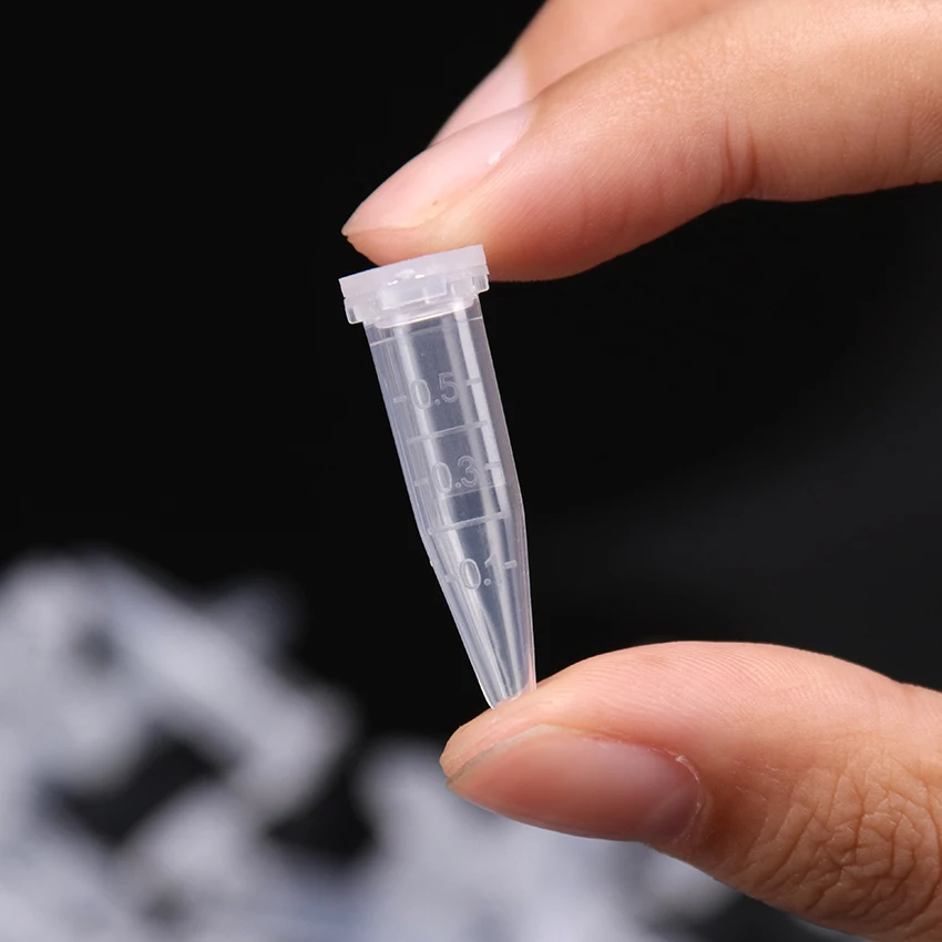 500PCS 0.5ml With Scale Lab Mini Plastic Test Tube Centrifuge Vial Clear Snap Cap Centrifuge Tubes Vial