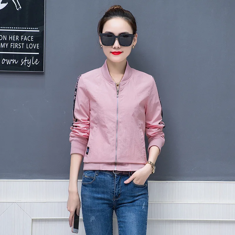 

Baseball Uniform Short Jacket Female Spring And Autumn Lettered Cardigan Casual Jacket 2019 New Style Spring Clothing Hong Kong