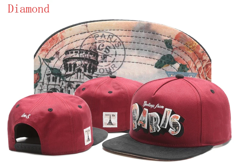 

Diamond RED PARIS Eiffel Tower stamps hip hop snapback hats caps for men women outdoor baseball cap baseballcap boys