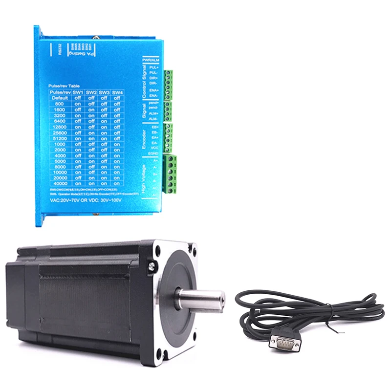Nema 34 Серводвигатель мотор 86HB250-118B+ HB860H замкнутый контур шаговый двигатель 8.5N.M мотор Nema 34 86 Гибридный замкнутый контур 2-фазный шаговый мотор драйвер