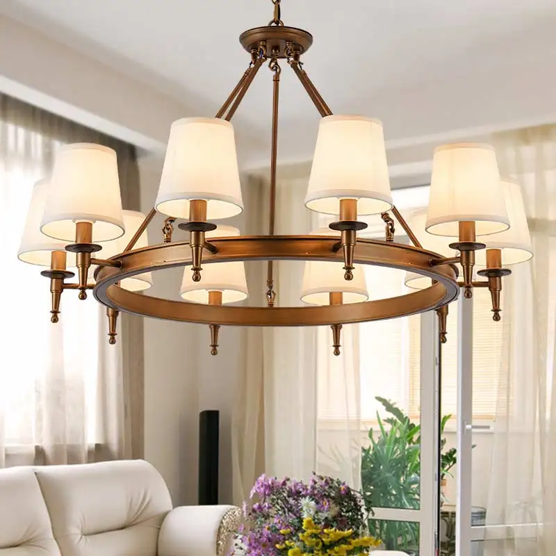 Led chandelier ceiling chandelier art lighting fixtures fabric lamps led decor light Vintage chandelier modern living room bedroom foyer light fixtures fabric lampshade lamp decor home lighting Lustre E14 110-220V