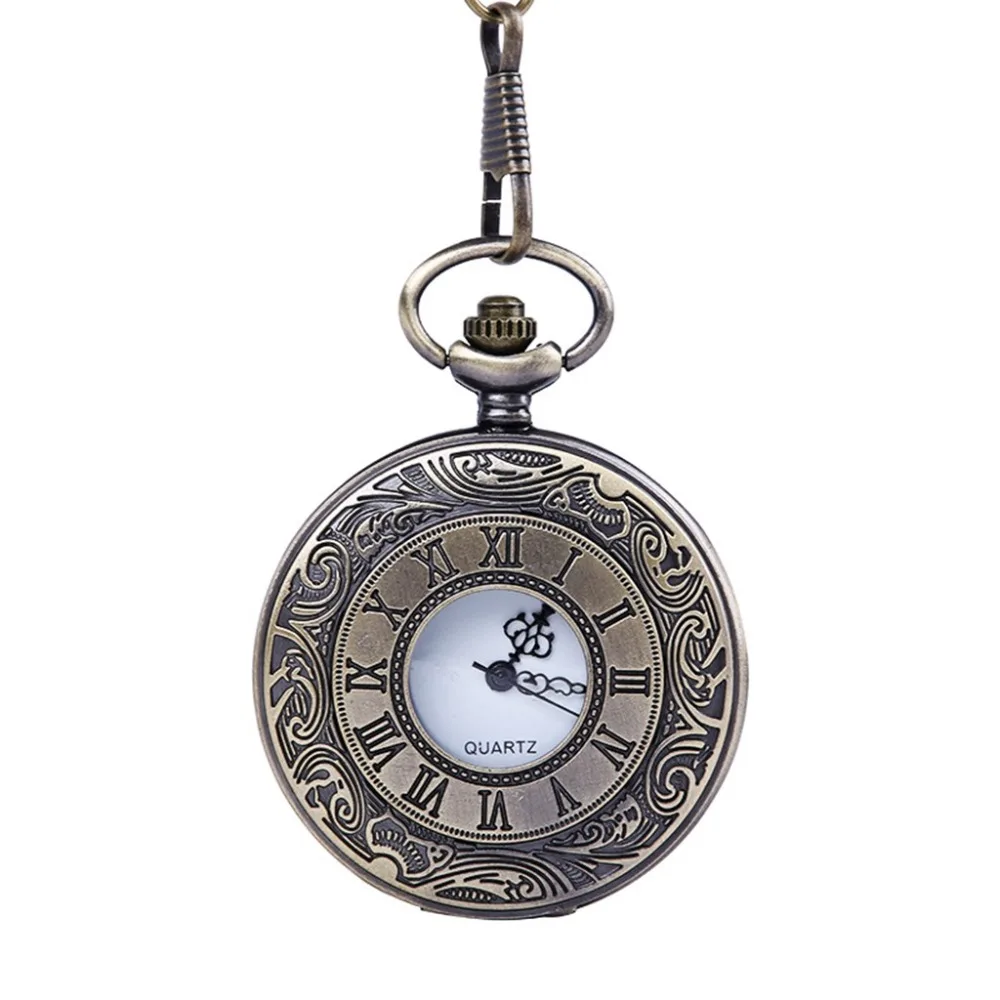Ретро полые карманные часы индивидуальный рисунок стимпанк ВИНТАЖНЫЕ КВАРЦЕВЫЕ римские цифры карманные часы кулон часы Топ подарки