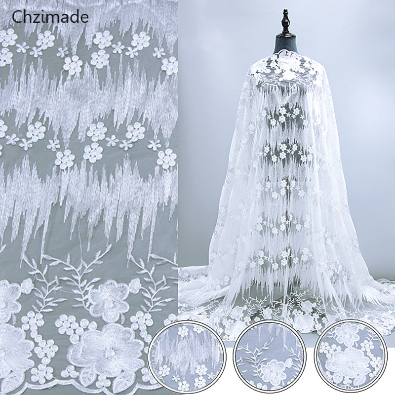 Lychee Life 1 ярд цветок сливы вышитая кружевная ткань для свадебного платья ручной работы Diy Материал высококачественная ткань для одежды