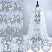 Lychee Life 1 ярд цветок сливы вышитая кружевная ткань для свадебного платья ручной работы Diy Материал высококачественная ткань для одежды