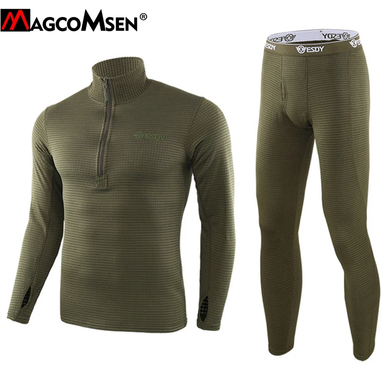 

MAGCOMSEN Men Tactical Underwear Uniforms Winter Fleece Military Army Polartec Compression Underwear Clothing Sets Airsoft Suits