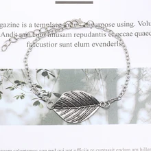 Винтажные браслеты в стиле ретро с изображением листьев любви для женщин, для девочек, панк, готический завод, серебряная цепочка, металлические браслеты, Boho, женские очаровательные подарочные украшения